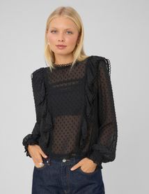 Blouse plumetis volant&eacute;e