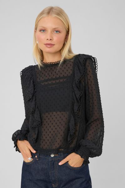Blouse plumetis volant&eacute;e