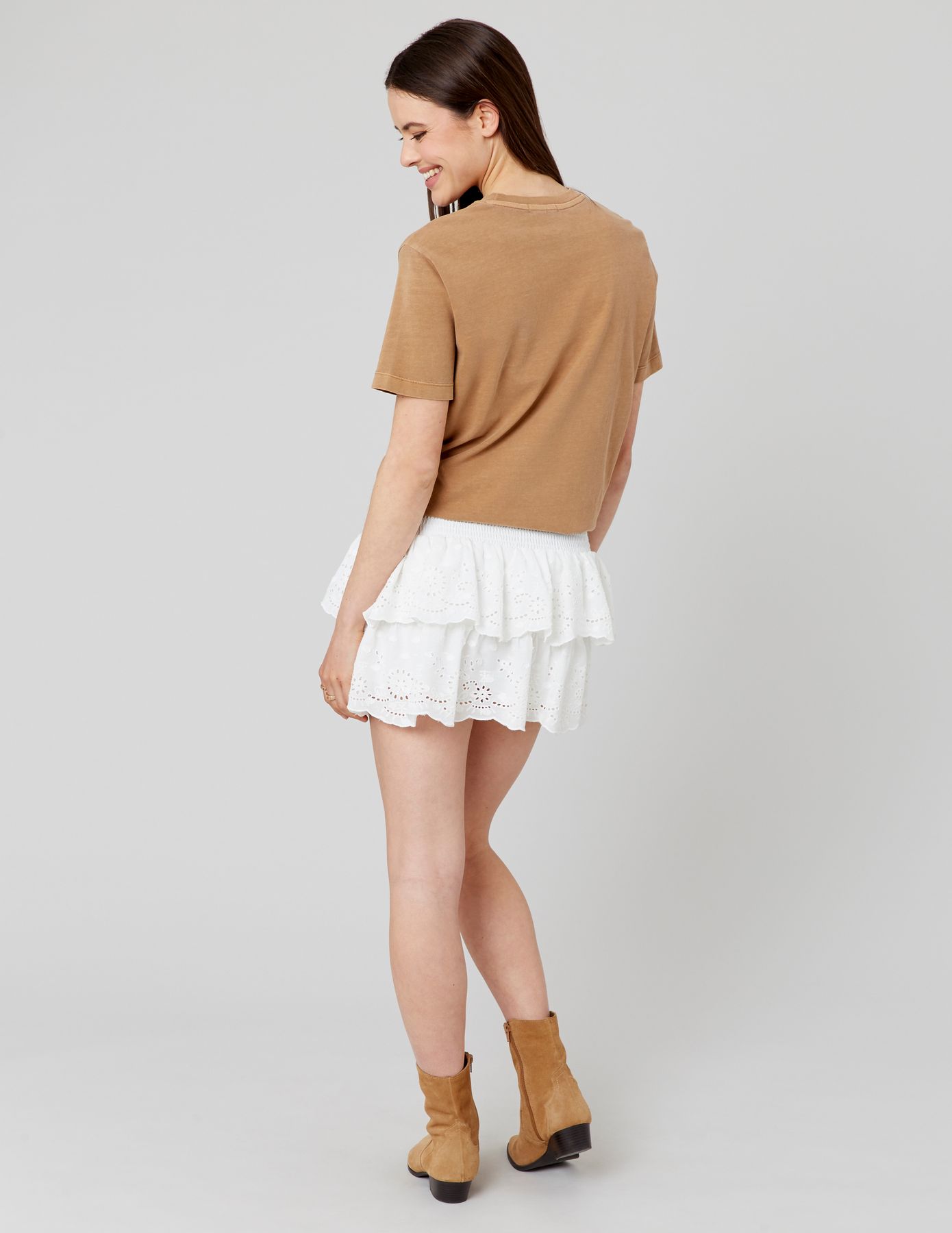 Jupe courte broderie anglaise