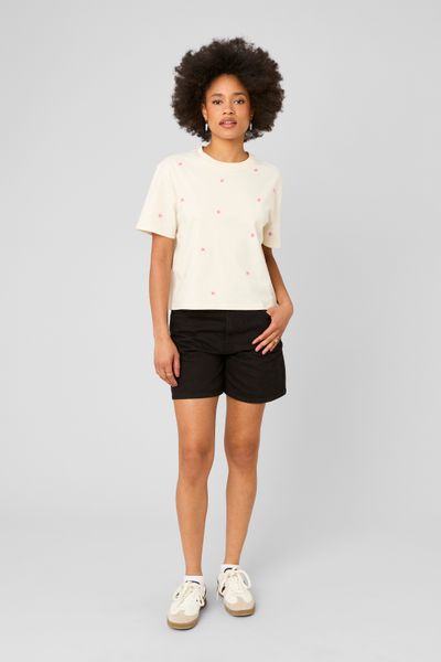 T-shirt avec broderies fleurs