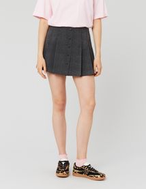 Jupe short plissée à carreaux