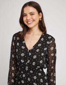 Robe en voile imprimée polyester recyclé