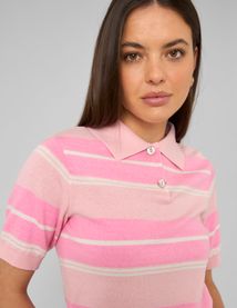 Polo ray&eacute; en maille