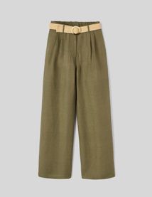 Pantalon lin avec ceinture