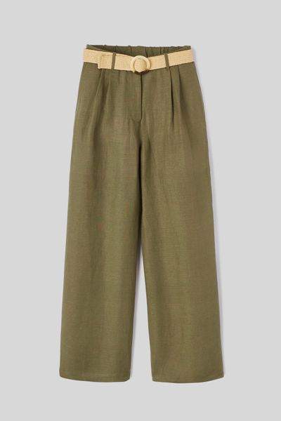Pantalon lin avec ceinture
