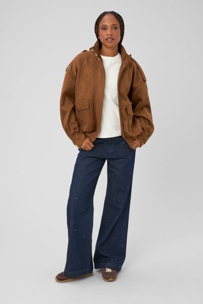 Jean wide leg brod&eacute;
