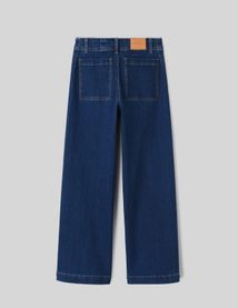 Jean wide leg pli permanent