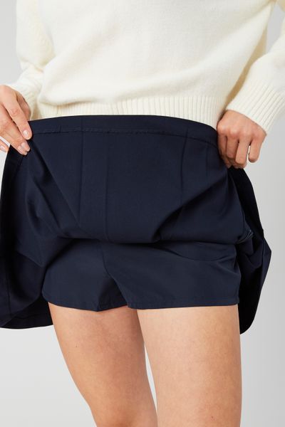 Jupe courte plissée en polyester recyclé