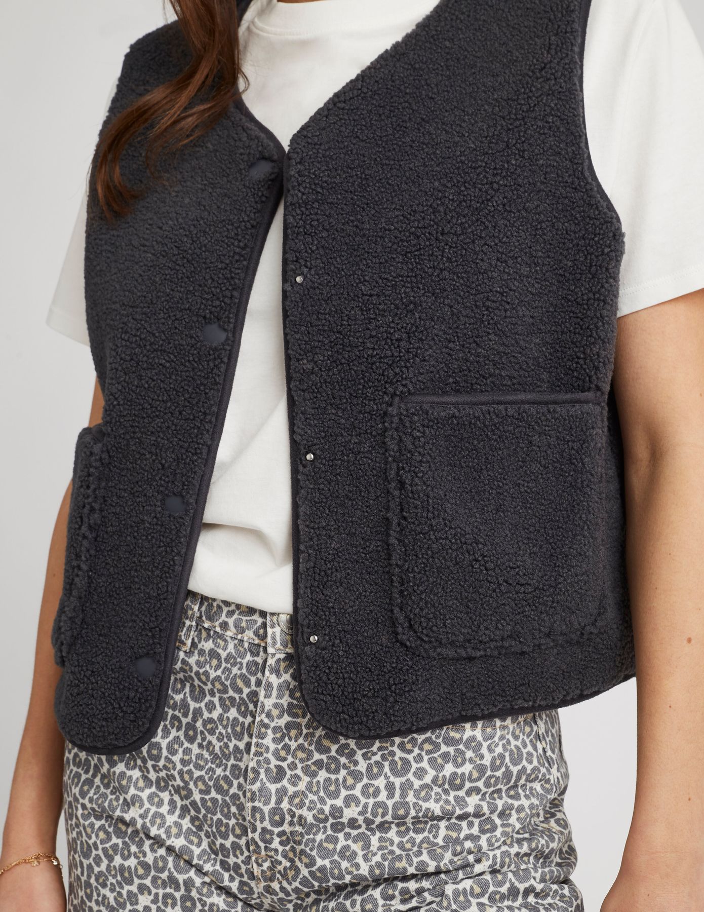 Gilet sans manches en sherpa