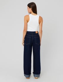 Jean baggy à revers