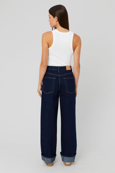 Jean baggy à revers
