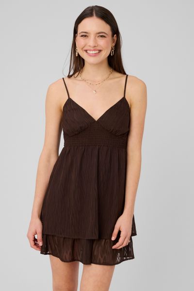 Robe courte &agrave; volants