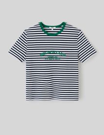 T-shirt rayé brodé