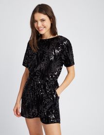 Combishort velours sequins