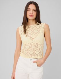 Top sans manche en dentelle