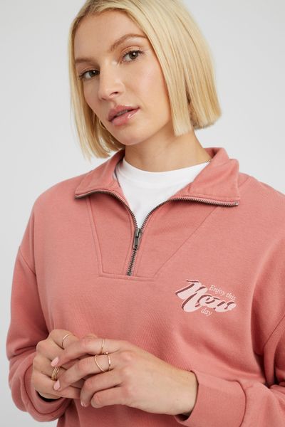 Sweat col montant zippé