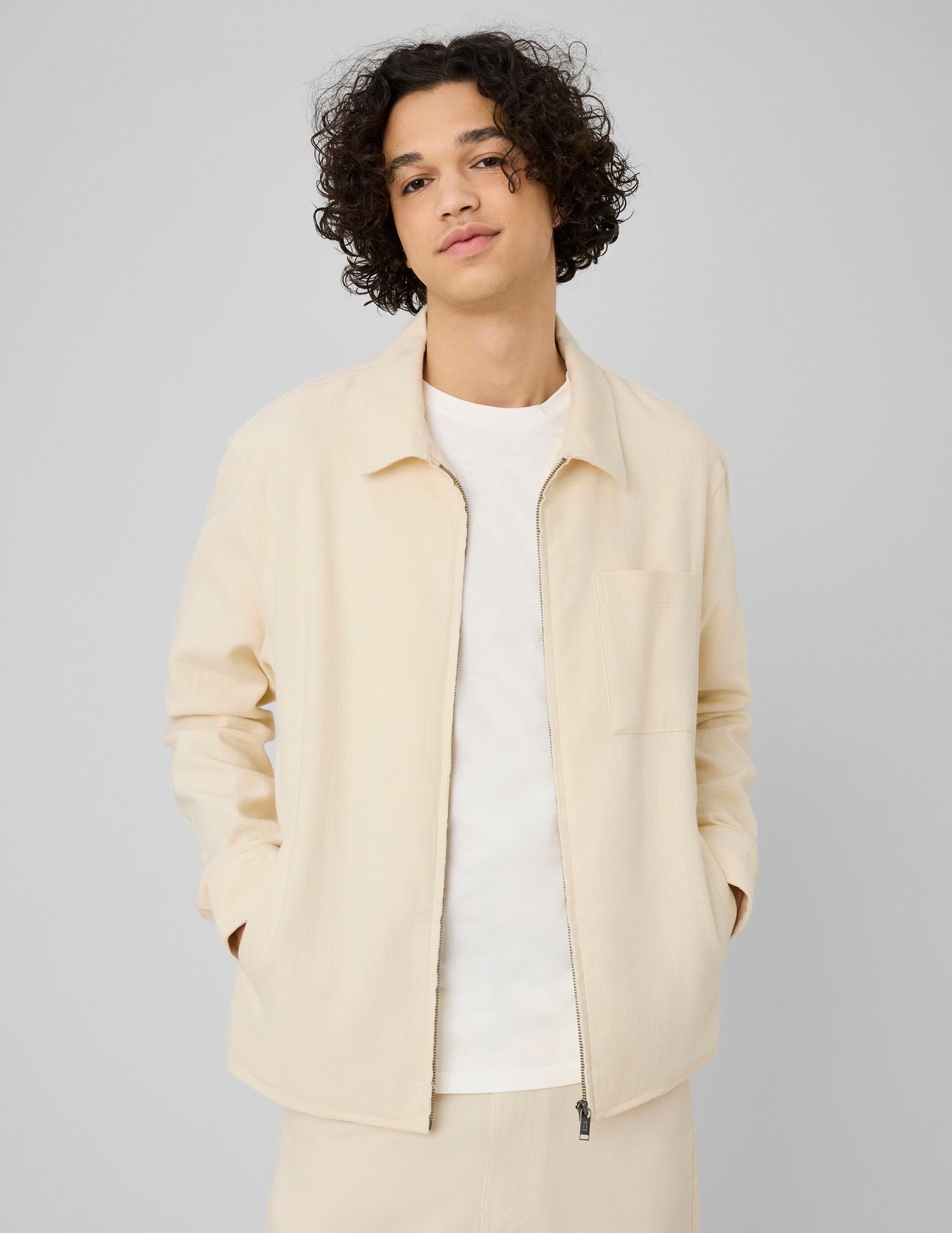 Veste zipp&eacute;e textur&eacute;e