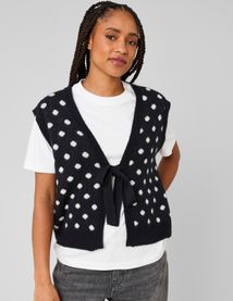 Gilet sans manches &agrave; nouette