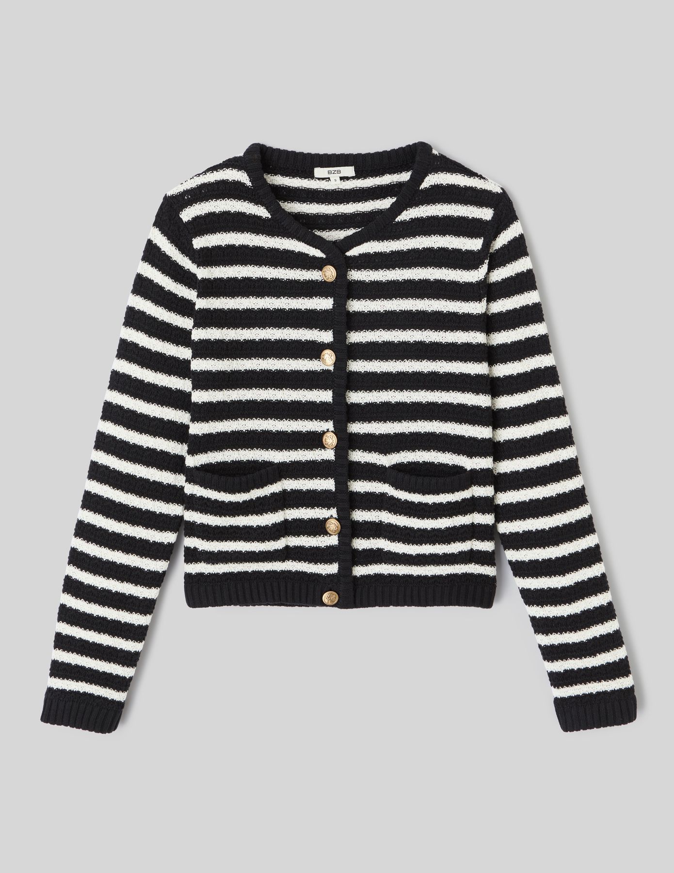 Gilet boutonn&eacute; ray&eacute;