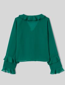 Blouse volant&eacute;e manches longues