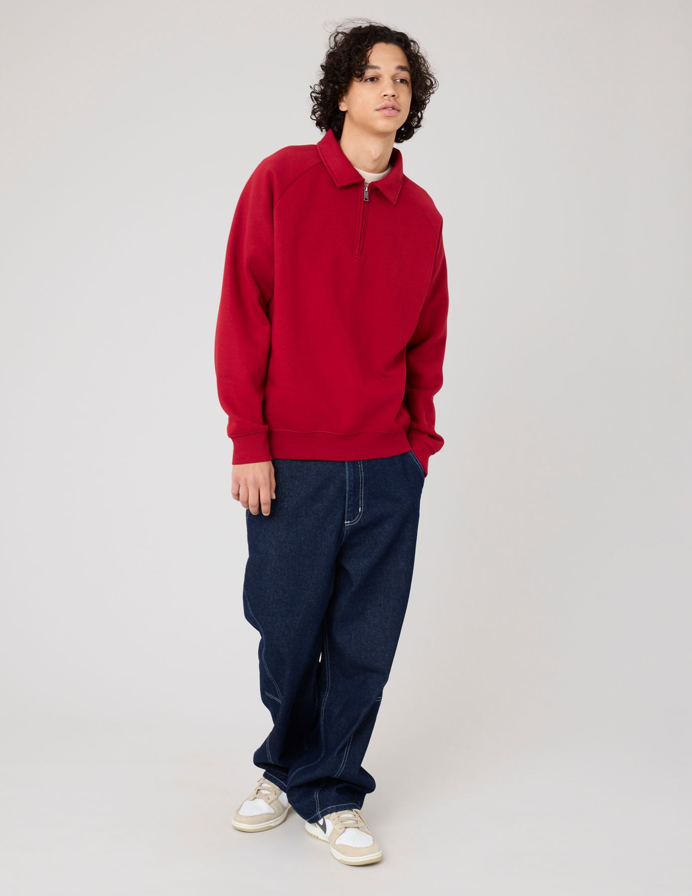 Sweat col polo zippé