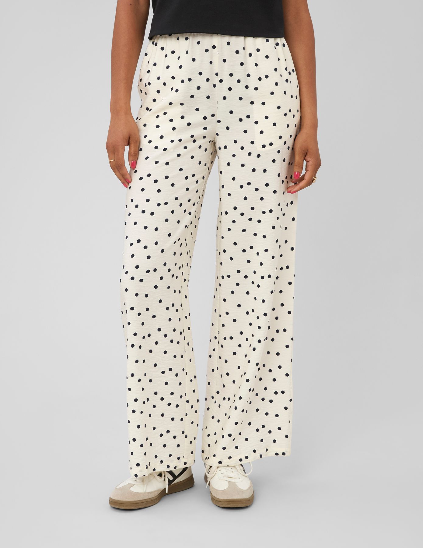 Pantalon fluide &agrave; pois