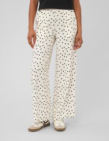Pantalon fluide &agrave; pois