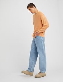 Pull col rond teint en pièce