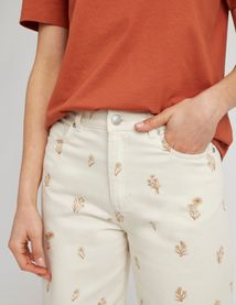 Pantalon wide leg brodé