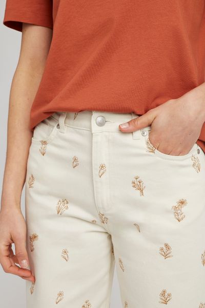 Pantalon wide leg brodé