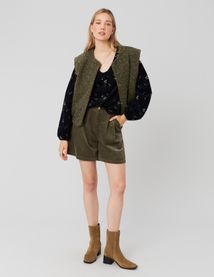 Blouse imprimée en velours côtelé