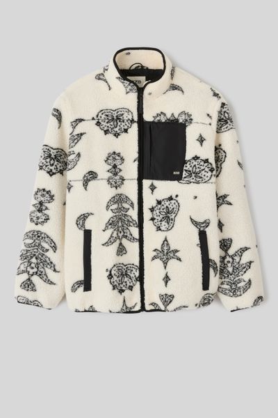 Veste zipp&eacute;e imprim&eacute;e sherpa