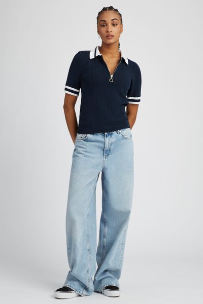 Polo en maille bicolore