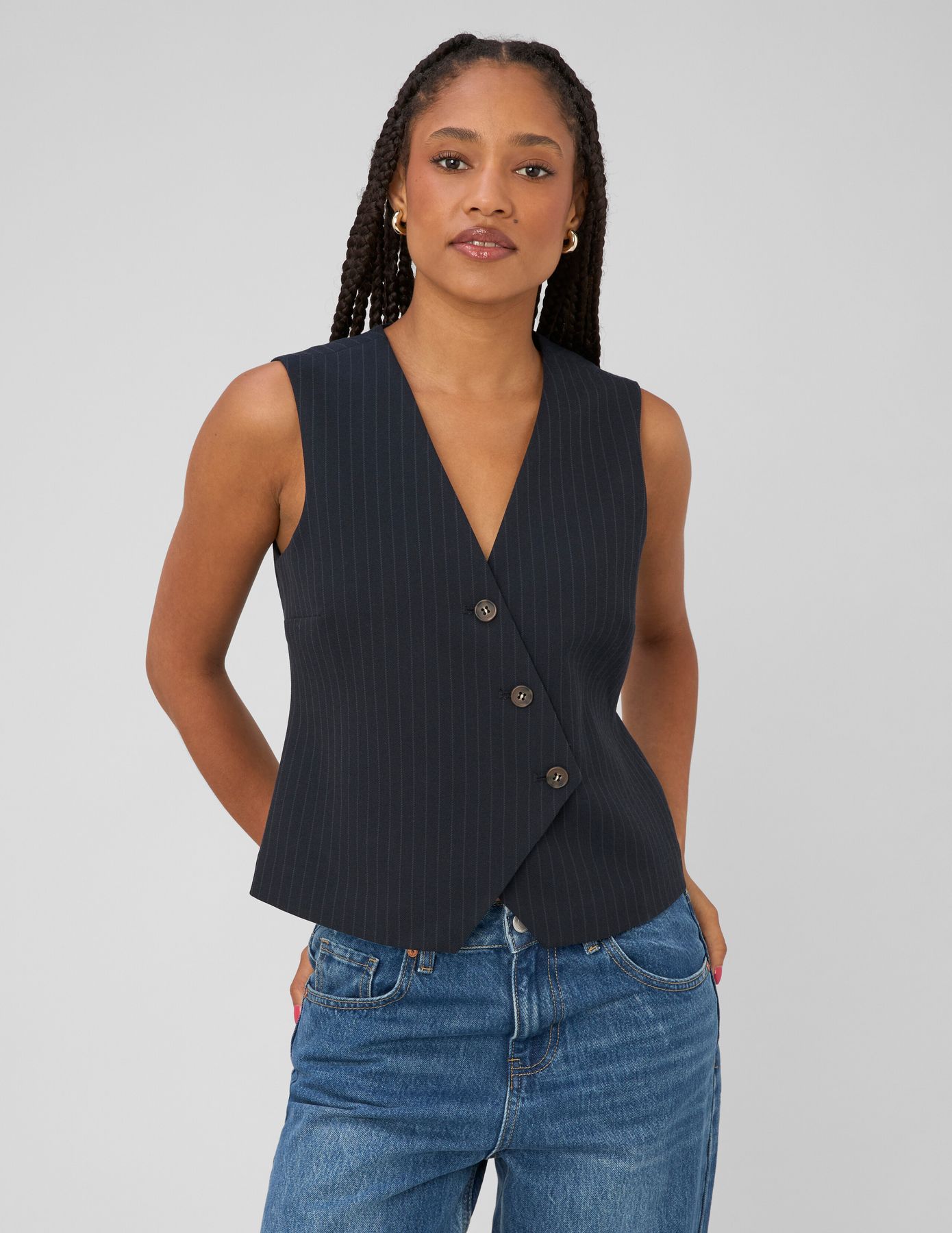 Gilet rayures sans manches