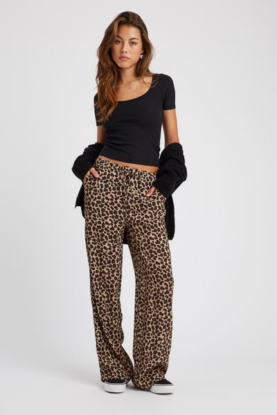Pantalon fluide droit imprimé