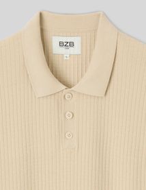 Polo maille c&ocirc;tel&eacute;e