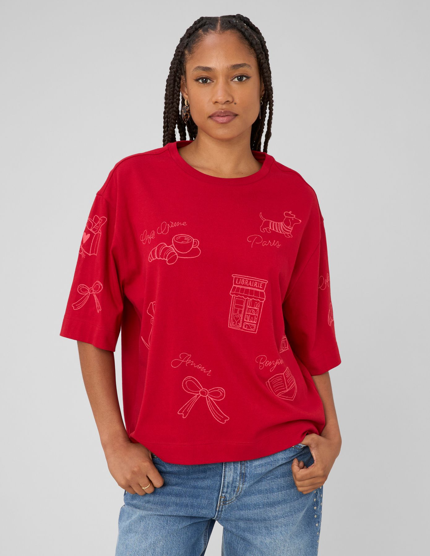 T-shirt brod&eacute; devant /dos