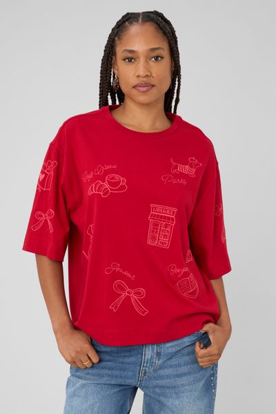 T-shirt brod&eacute; devant /dos