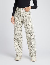 Pantalon velours wide leg imprimé