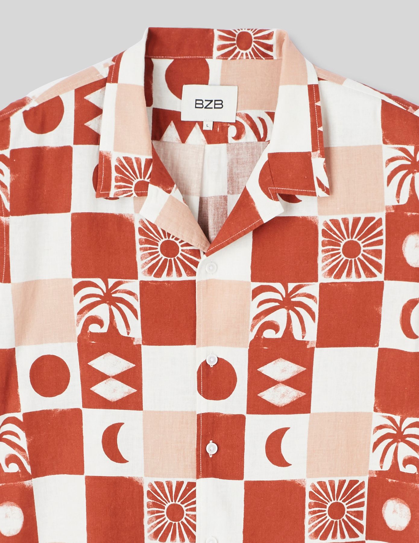 Chemisette imprim&eacute;e lin