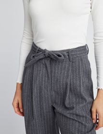 Pantalon tailleur à pinces rayé en polyester recyc