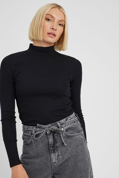 T-shirt col montant uni