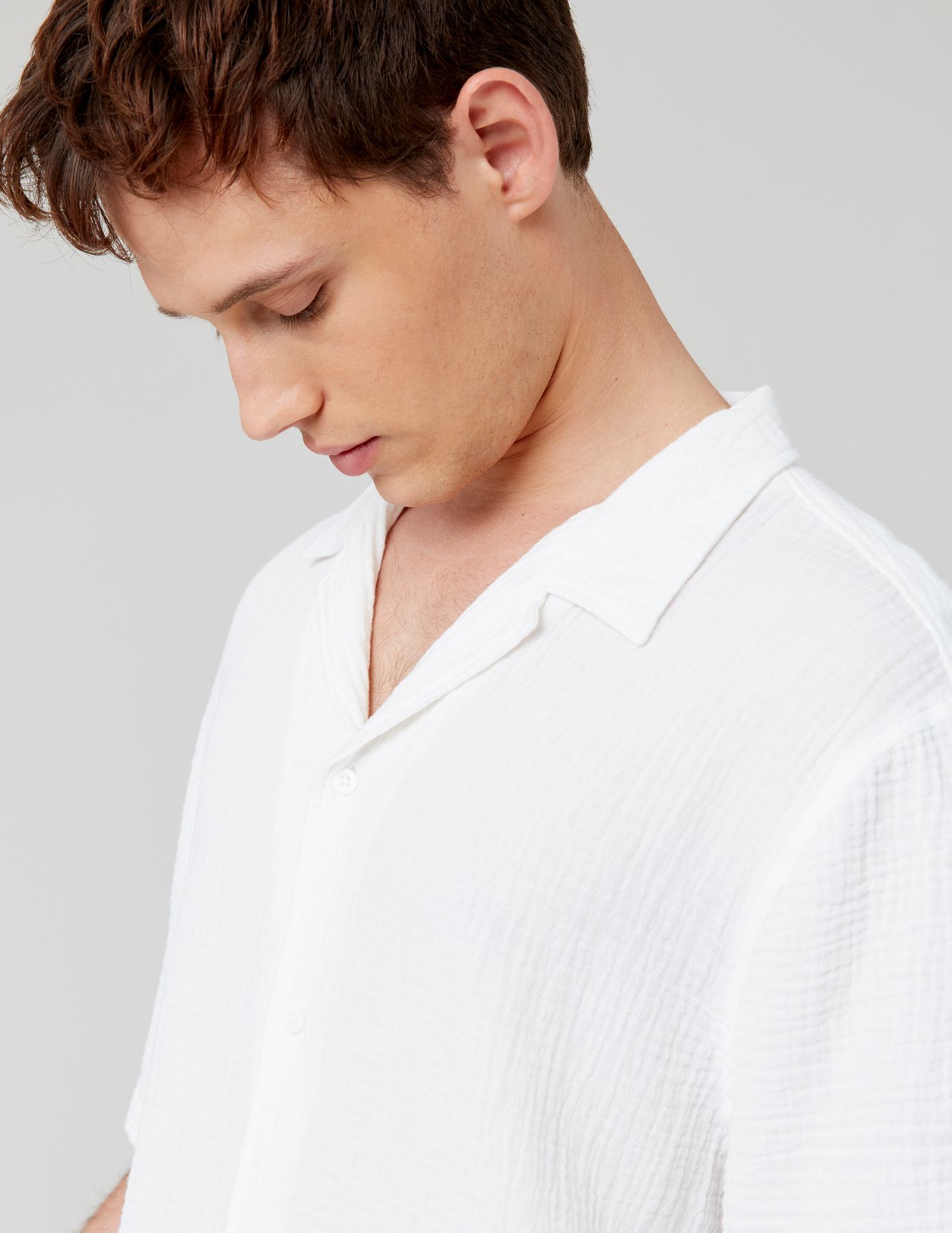 Chemise manches courtes gaze de coton