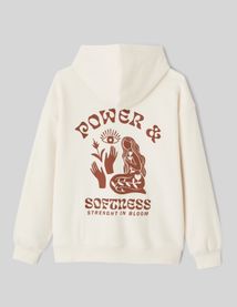 Sweat col capuche imprimé devant / dos