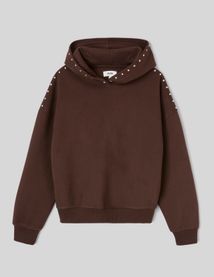 Sweat capuche &agrave; studs