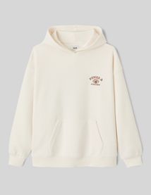 Sweat col capuche imprimé devant / dos