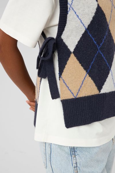 Pull sans manches jacquard