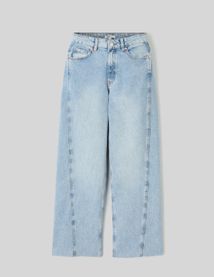 Jean wide leg empiècement côté