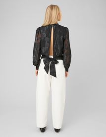 Blouse f&ecirc;te jacquard nou&eacute;e