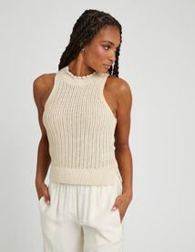 Débardeur en crochet pailleté